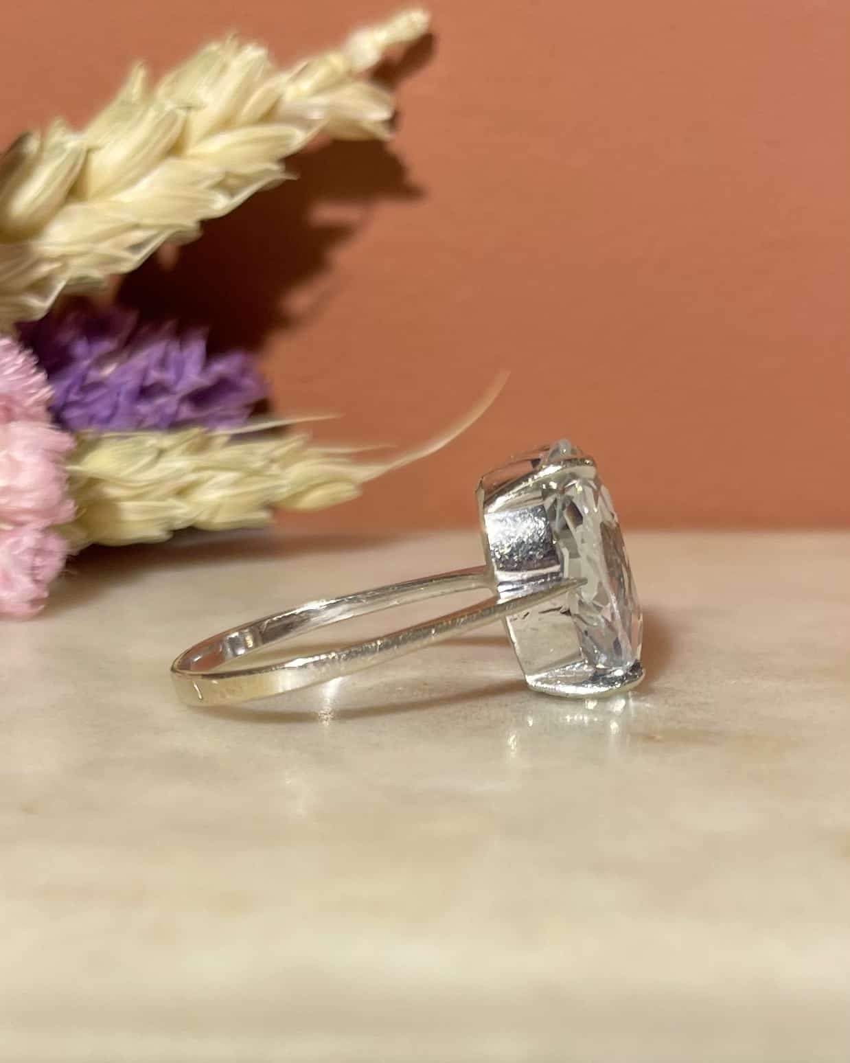 Bague Solitaire Aigue - marine 6.30 carats &quot;Silas&quot; - Elliade Paris