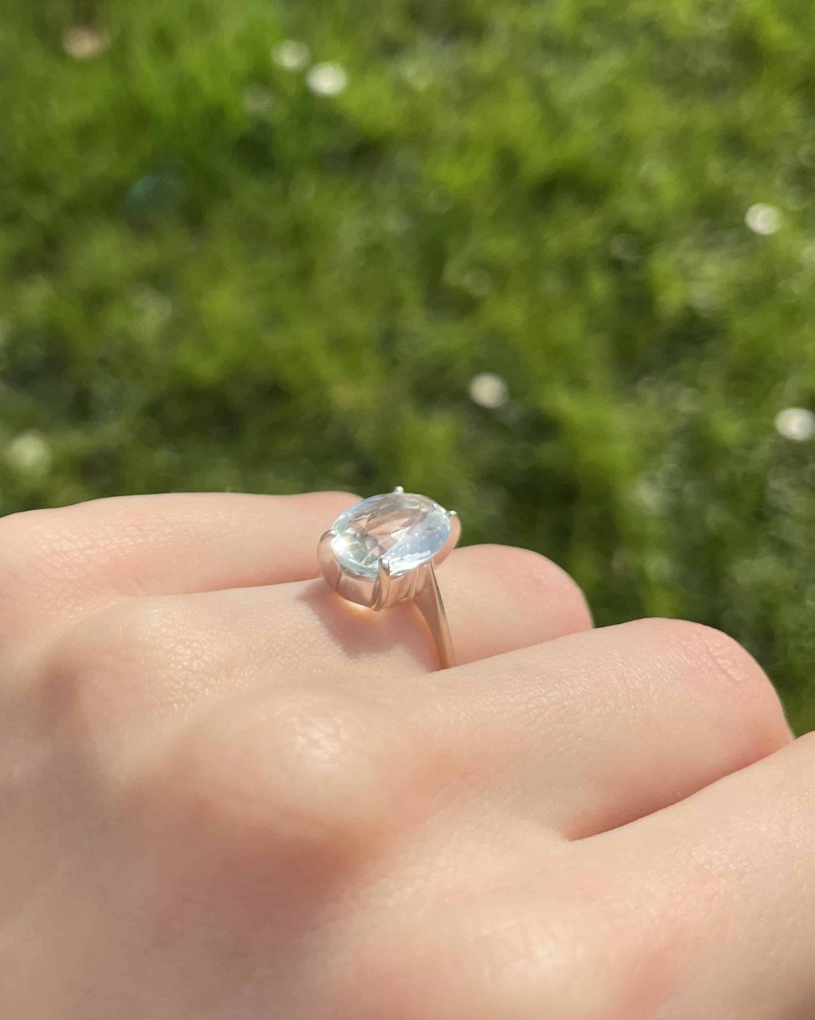 Bague Solitaire Aigue - marine 6.30 carats "Silas" - Elliade Paris