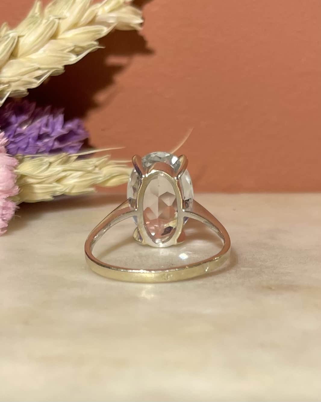 Bague Solitaire Aigue - marine 6.30 carats "Silas" - Elliade Paris