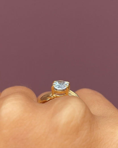 Bague Solitaire Aigue - Marine &quot;Aléana&quot; - Elliade Paris