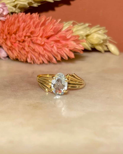 Bague Solitaire Aigue - Marine &quot;Aléana&quot; - Elliade Paris