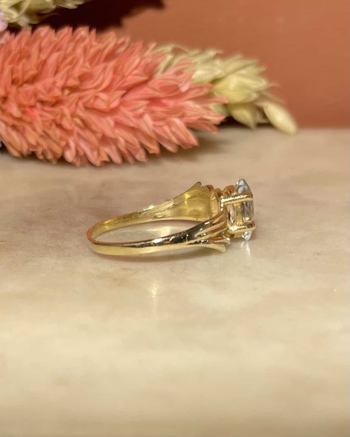 Bague Solitaire Aigue - Marine "Aléana" - Elliade Paris