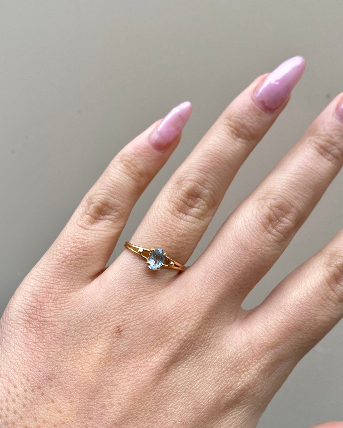 Bague Solitaire Aigue - Marine “Sharen” - Elliade Paris