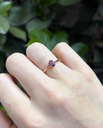 Bague Solitaire Améthyste 0.40 carat &quot;Madina&quot; - Elliade Paris