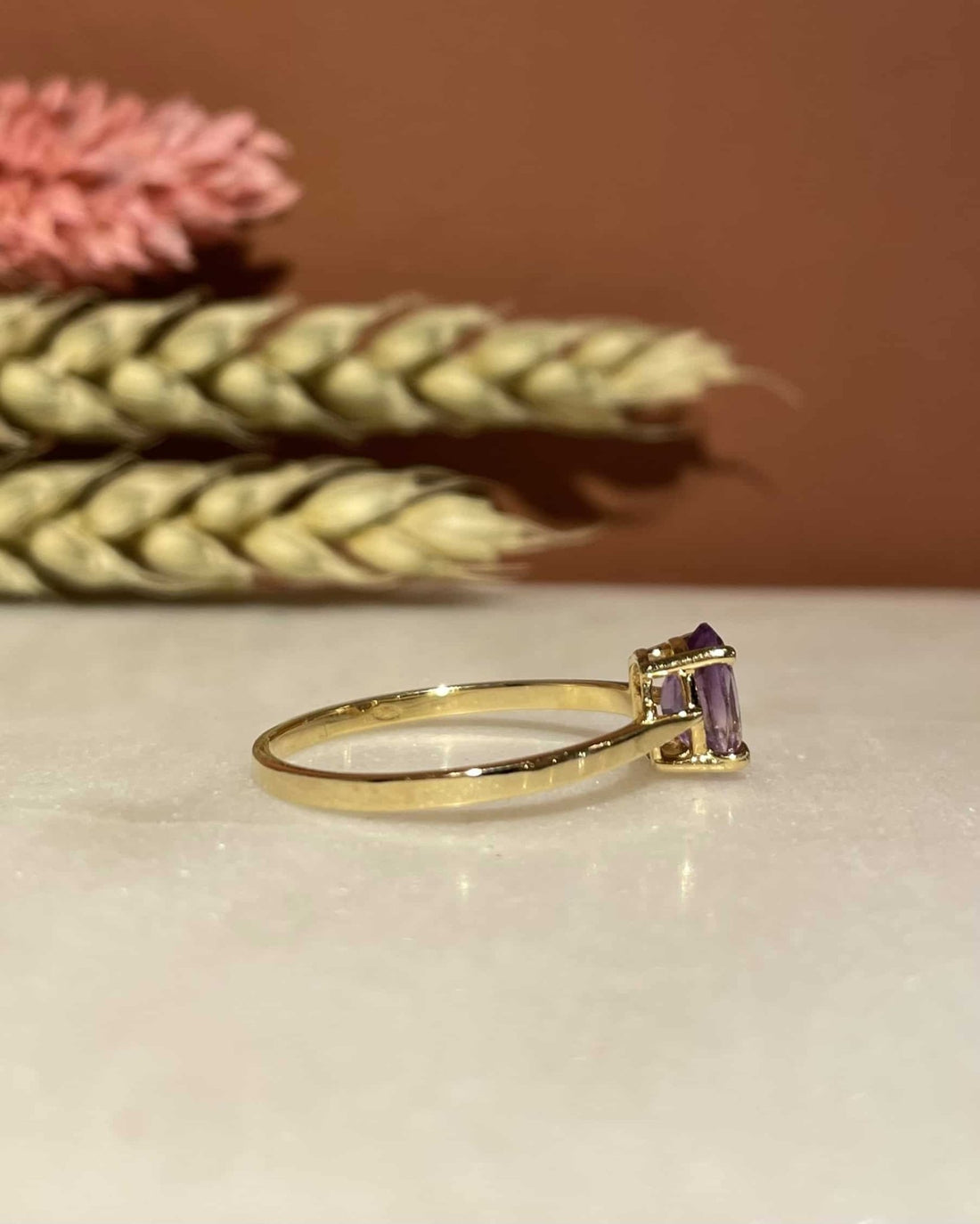 Bague Solitaire Améthyste 0.75 carat &quot;Mahery&quot; - Elliade Paris
