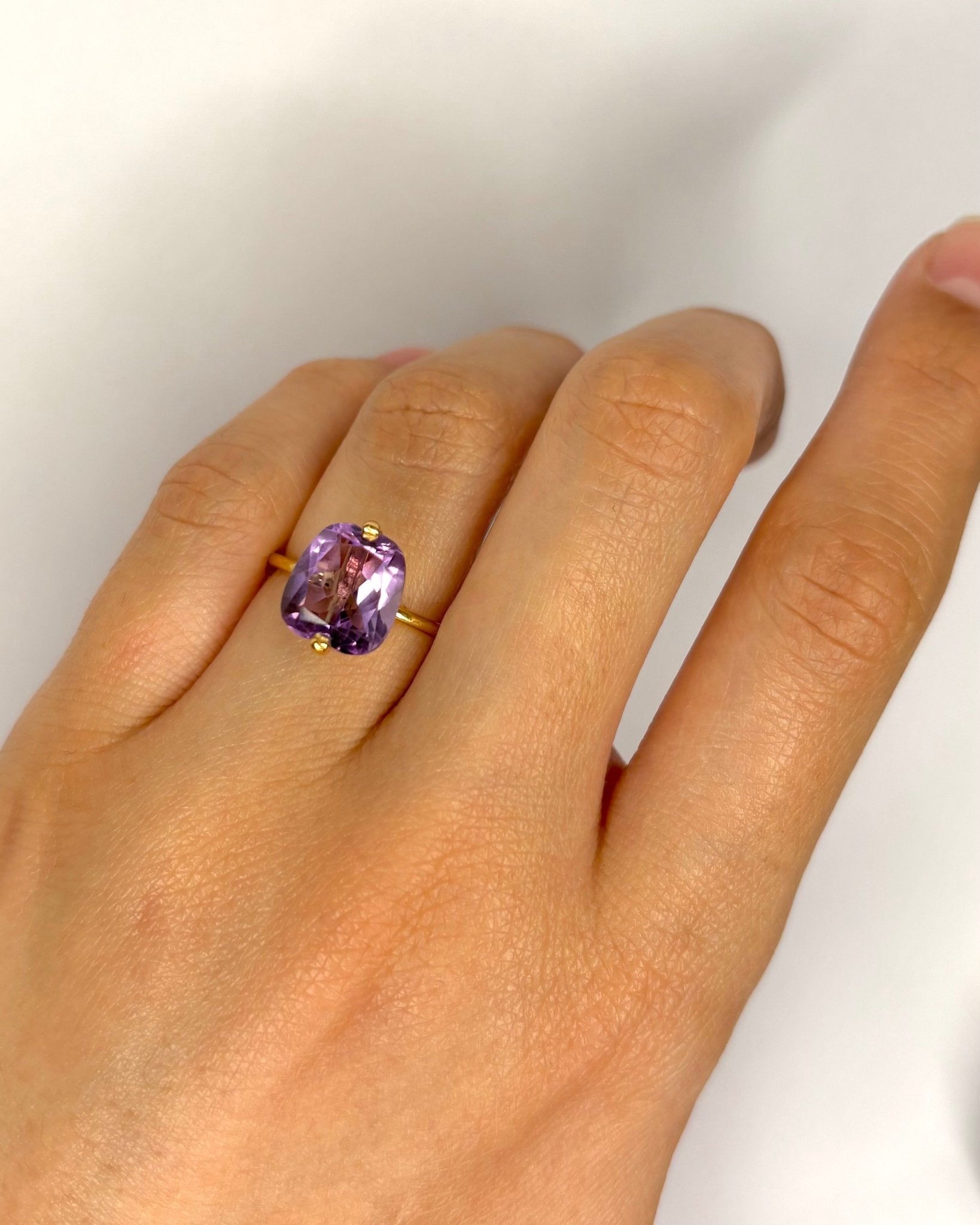Bague Solitaire Améthyste 4 carats "Maïtena" - Elliade Paris