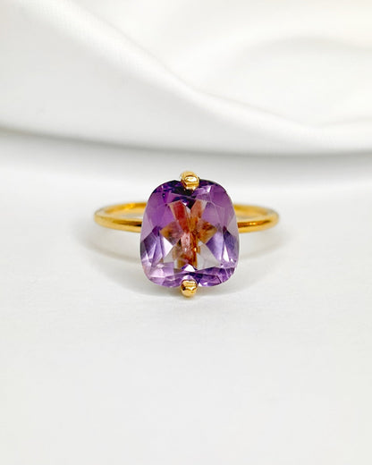 Bague Solitaire Améthyste 4 carats "Maïtena" - Elliade Paris