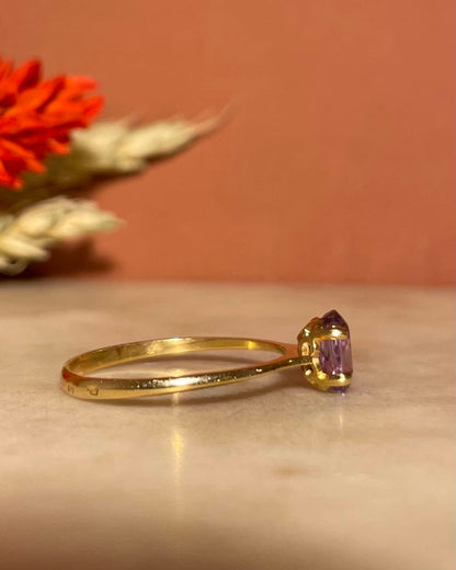 Bague Solitaire Améthyste  &quot;Lauréa&quot;