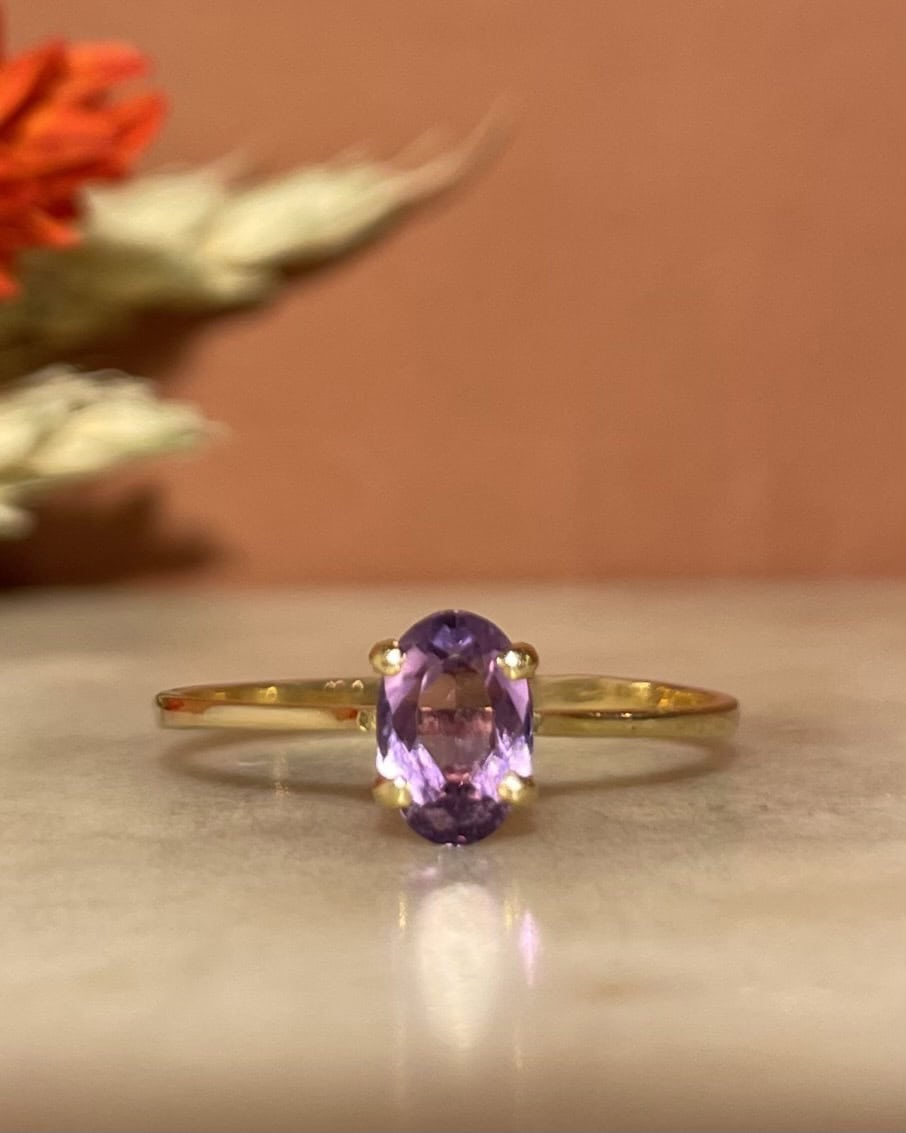 Bague Solitaire Améthyste &quot;Lauréa&quot; - Elliade Paris