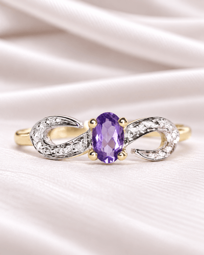 Bague Solitaire Améthyste "Sabrina" - Elliade Paris