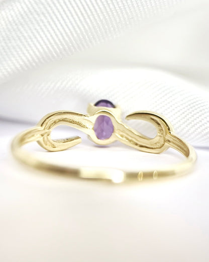 Bague Solitaire Améthyste "Sabrina" - Elliade Paris