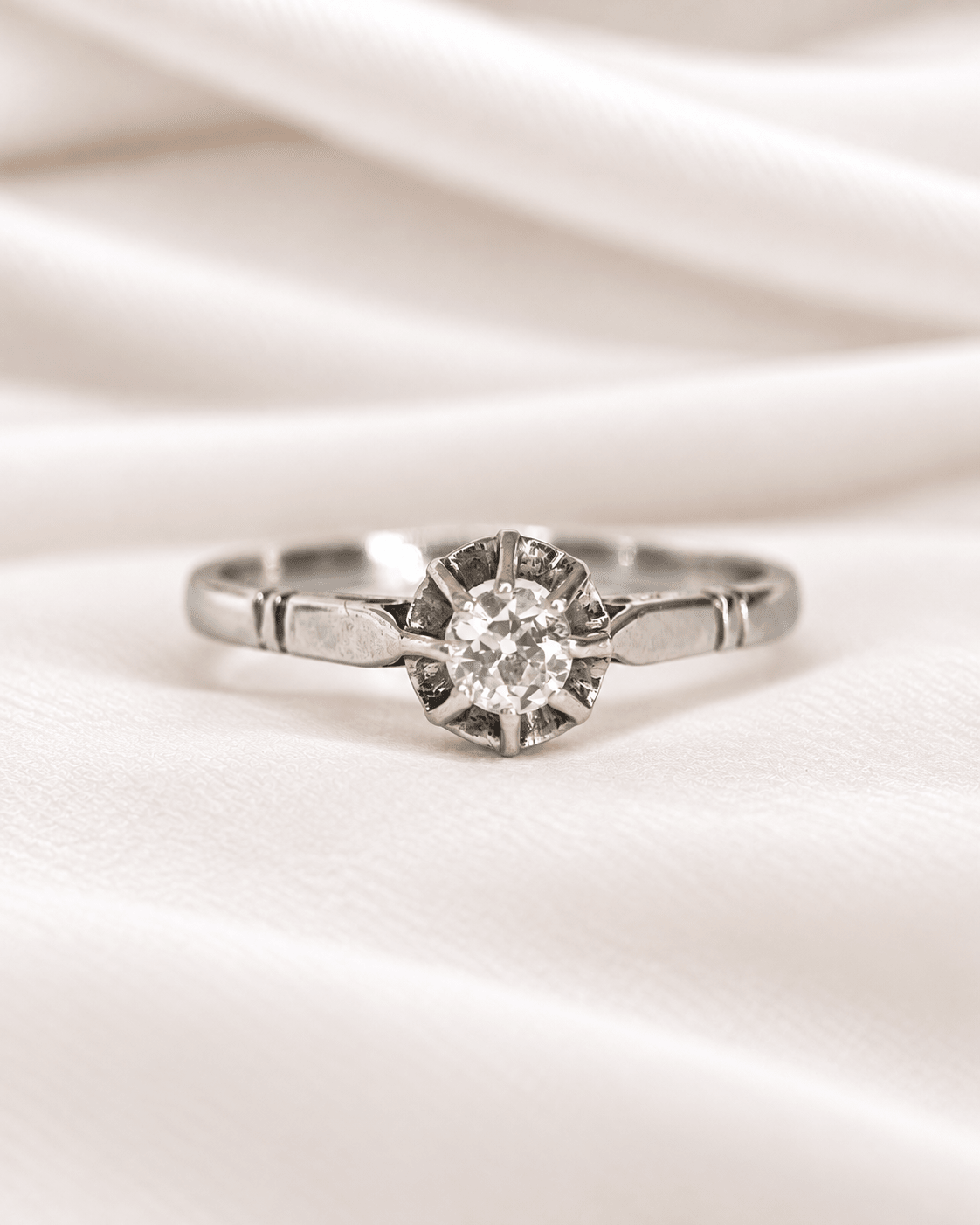 Bague Solitaire Art-Déco Diamant 0.18 carat "Jeremy" - Elliade Paris