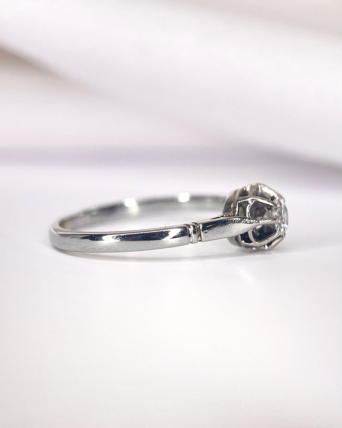 Bague Solitaire Art-Déco Diamant 0.18 carat "Jeremy" - Elliade Paris