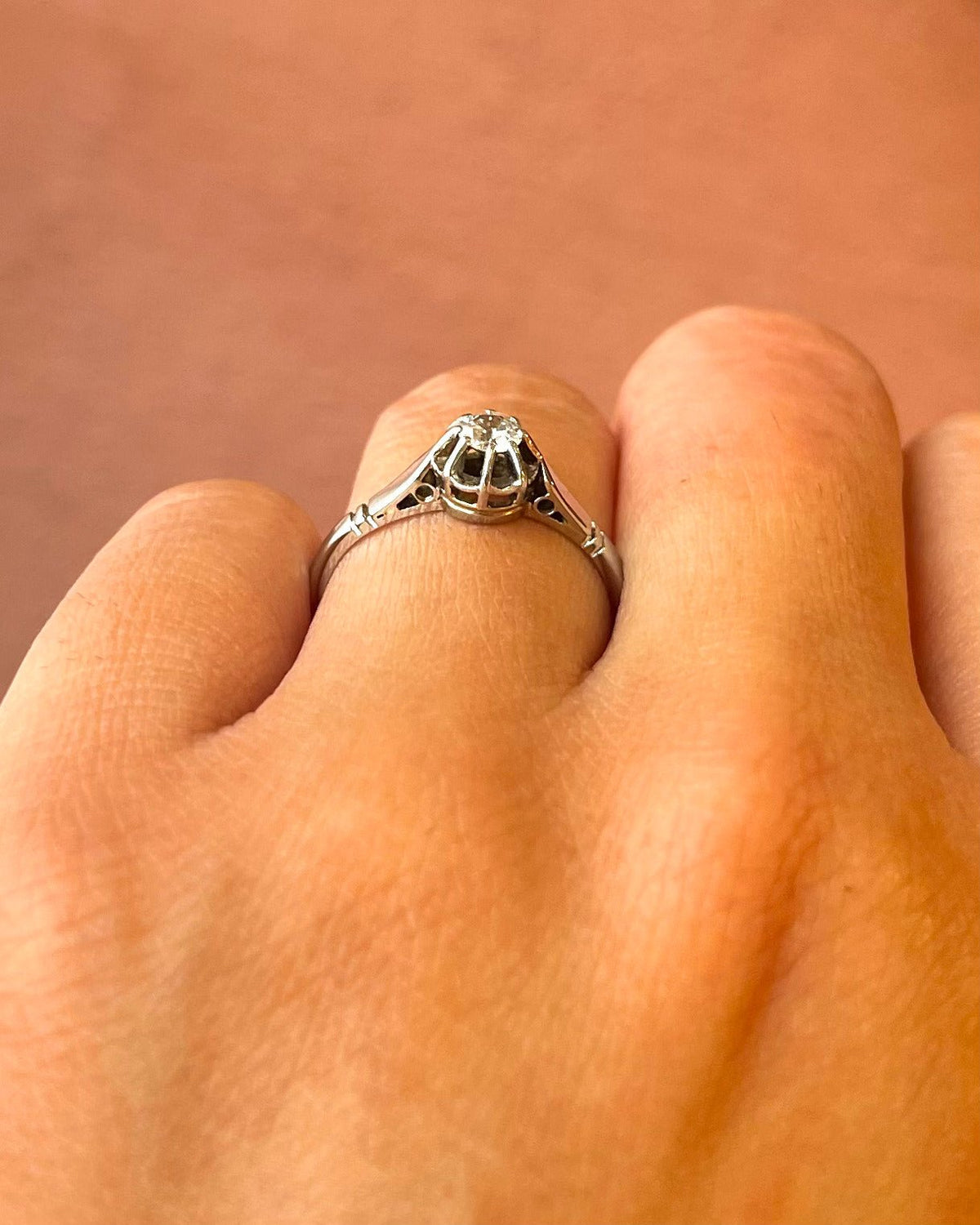 Bague Solitaire Art-Déco Diamant 0.18 carat "Jeremy" - Elliade Paris