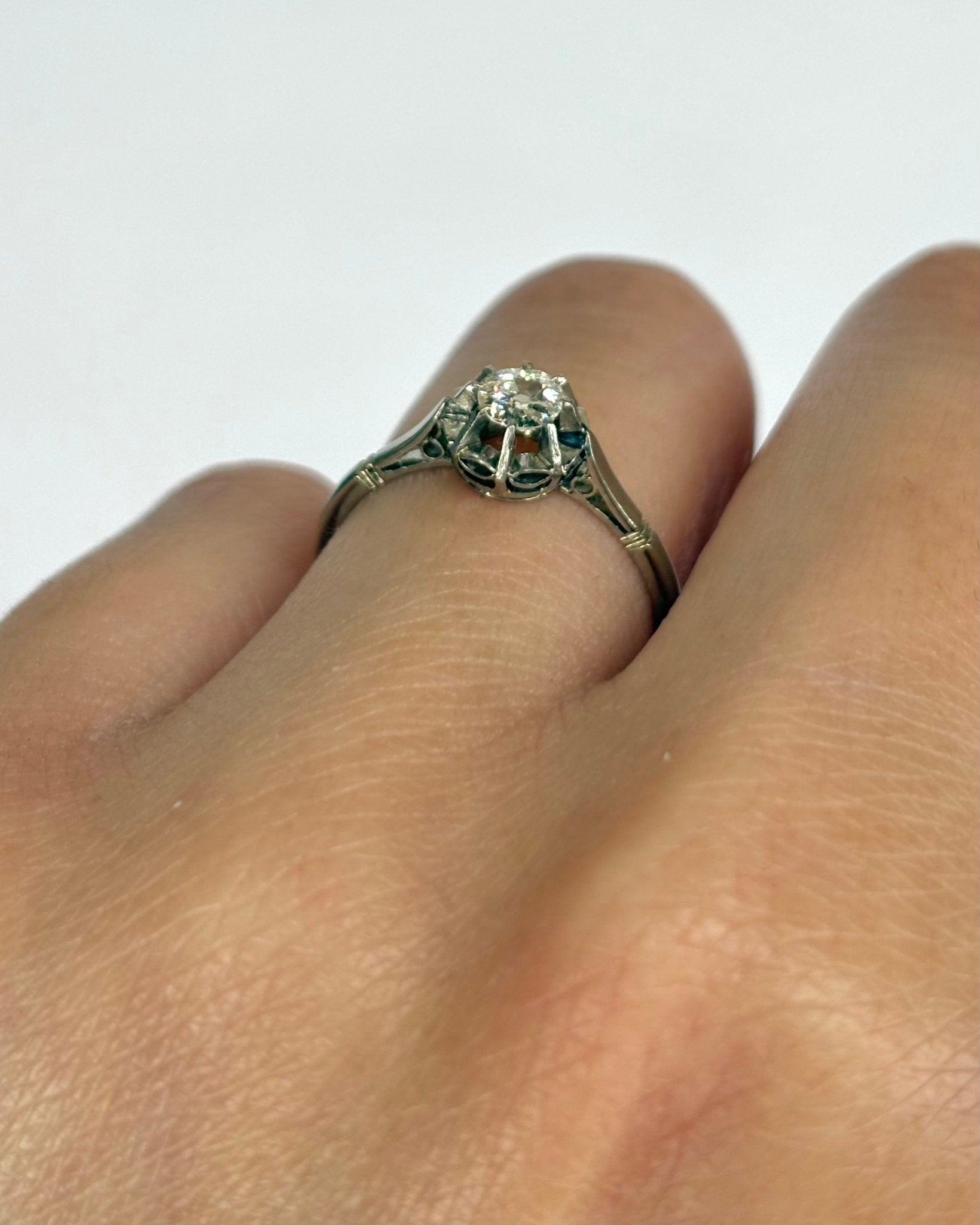 Bague Solitaire Art Déco Diamant 0.25 carat "Anastasia" - Elliade Paris