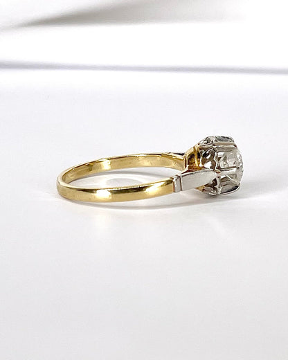 Bague Solitaire Art - Déco Diamant 0.64 carat "Colombe" - Elliade Paris