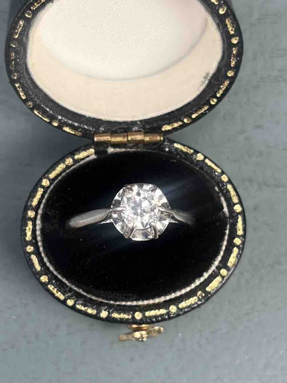 Bague Solitaire Art - déco Diamant 0.64 carat &quot;Renée&quot; - Elliade Paris