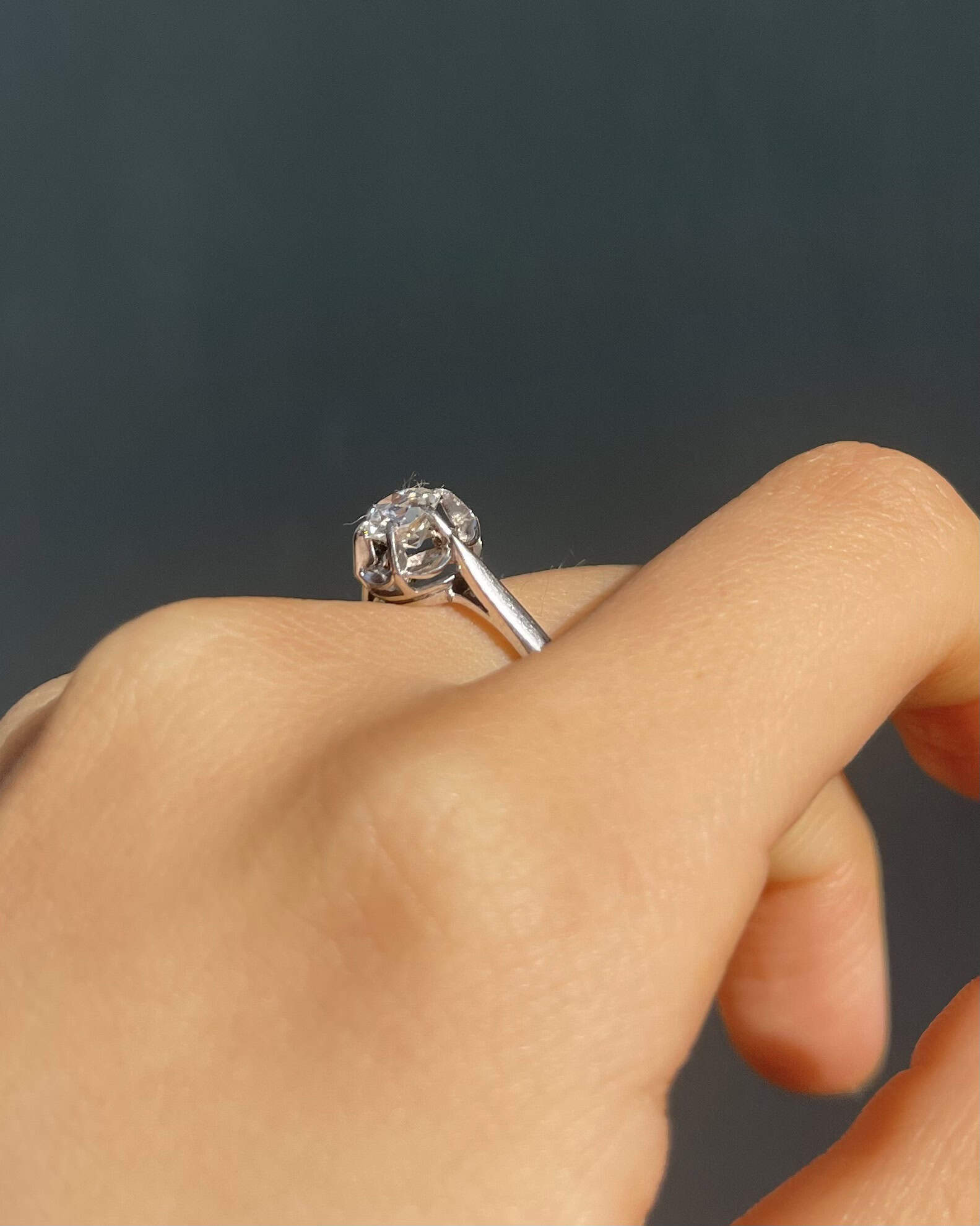 Bague Solitaire Art - déco Diamant 0.64 carat "Renée" - Elliade Paris