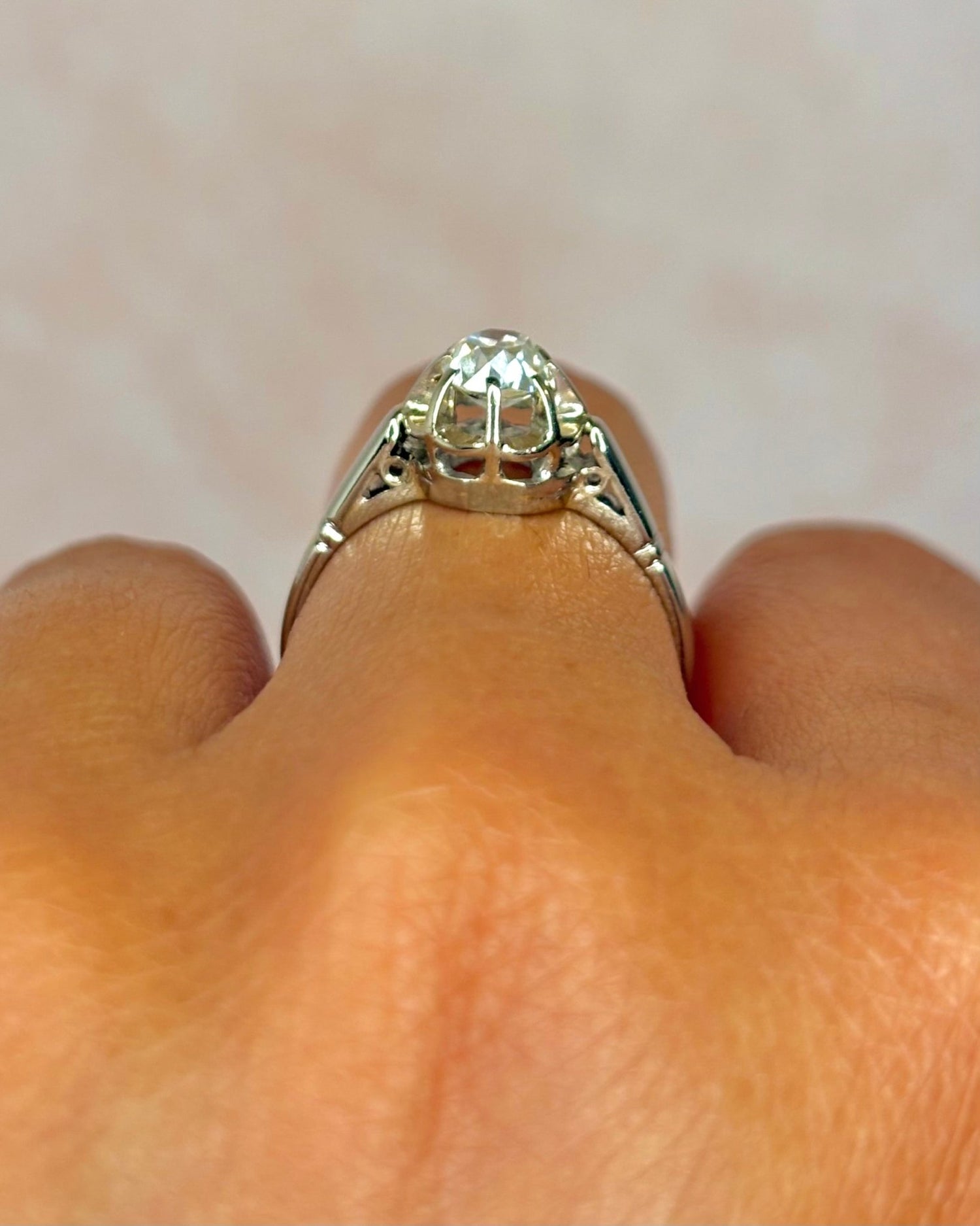 Bague Solitaire Art-Déco Diamant 0.65 carat "Laurence" - Elliade Paris