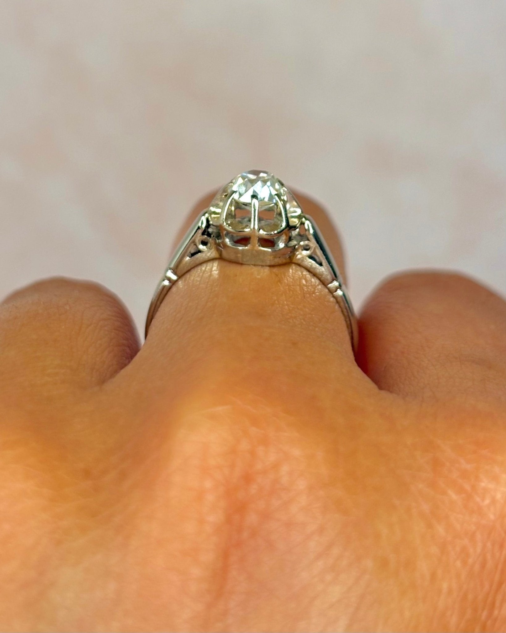 Bague Solitaire Art-Déco Diamant 0.65 carat "Laurence" - Elliade Paris