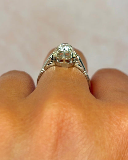 Bague Solitaire Art-Déco Diamant 0.65 carat "Laurence" - Elliade Paris