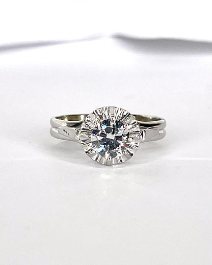 Bague Solitaire Art - Déco Diamant 0.75 carat "Sylvie" - Elliade Paris