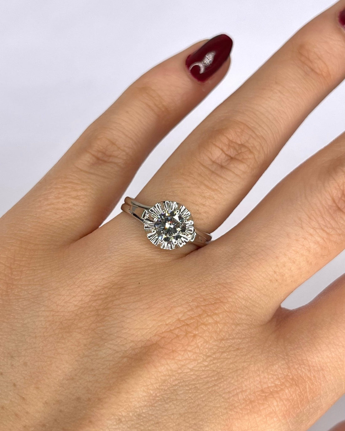 Bague Solitaire Art - Déco Diamant 0.75 carat "Sylvie" - Elliade Paris