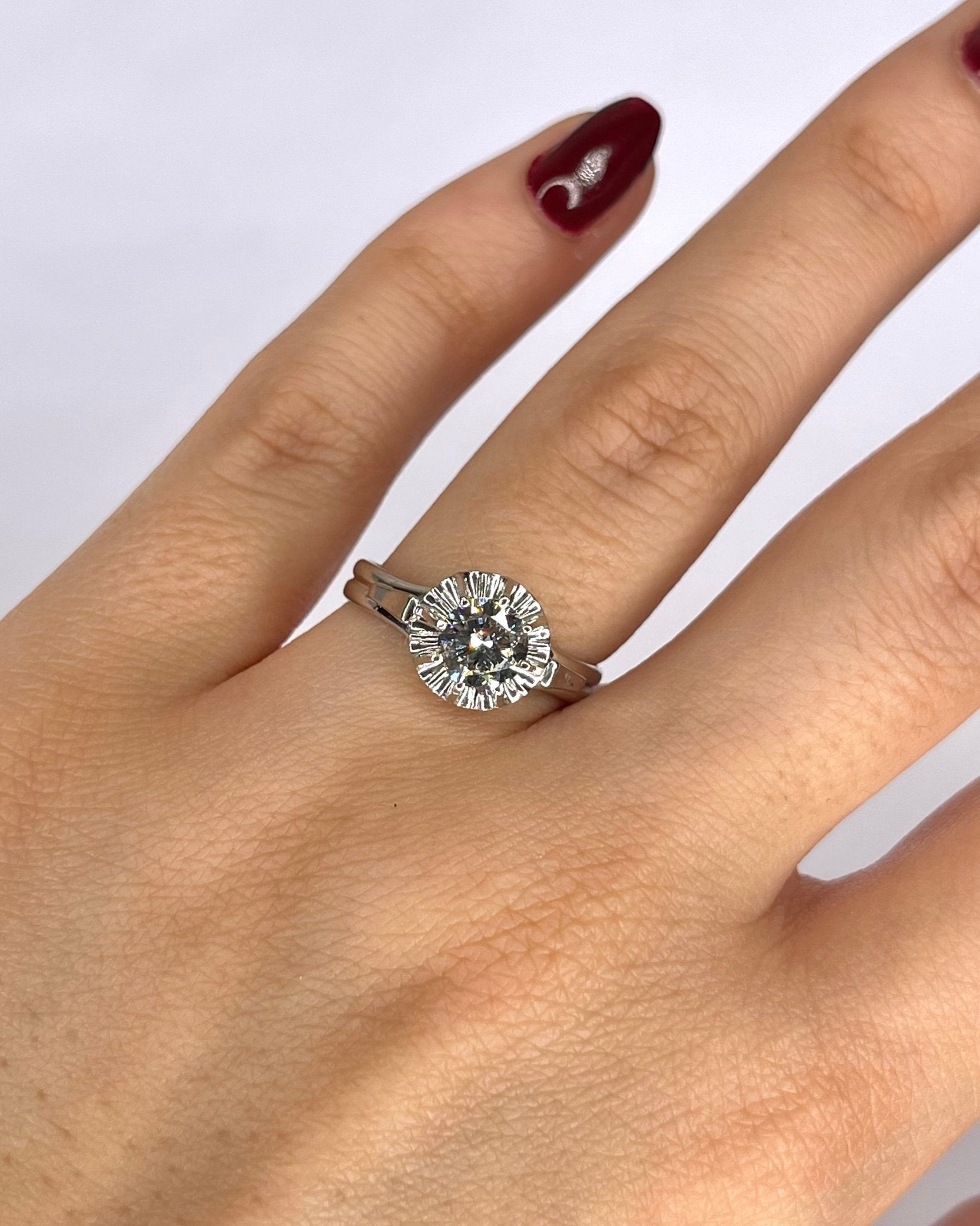 Bague Solitaire Art - Déco Diamant 0.75 carat "Sylvie" - Elliade Paris