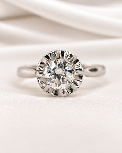 Bague Solitaire Art-Déco Diamant 0.81 carat G/VVS1 "Célia" - Elliade Paris