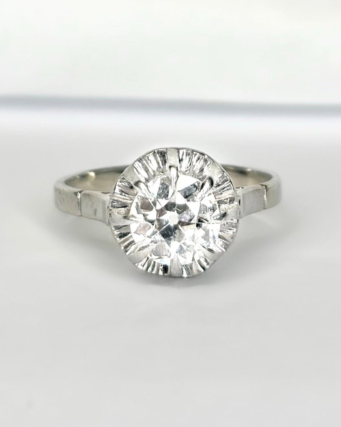 Bague Solitaire Art - Déco Diamant 1.02 carat "Fannie" - Elliade Paris