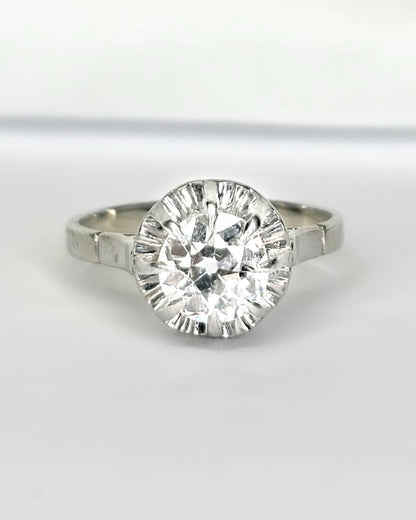 Bague Solitaire Art - Déco Diamant 1.02 carat "Fannie" - Elliade Paris