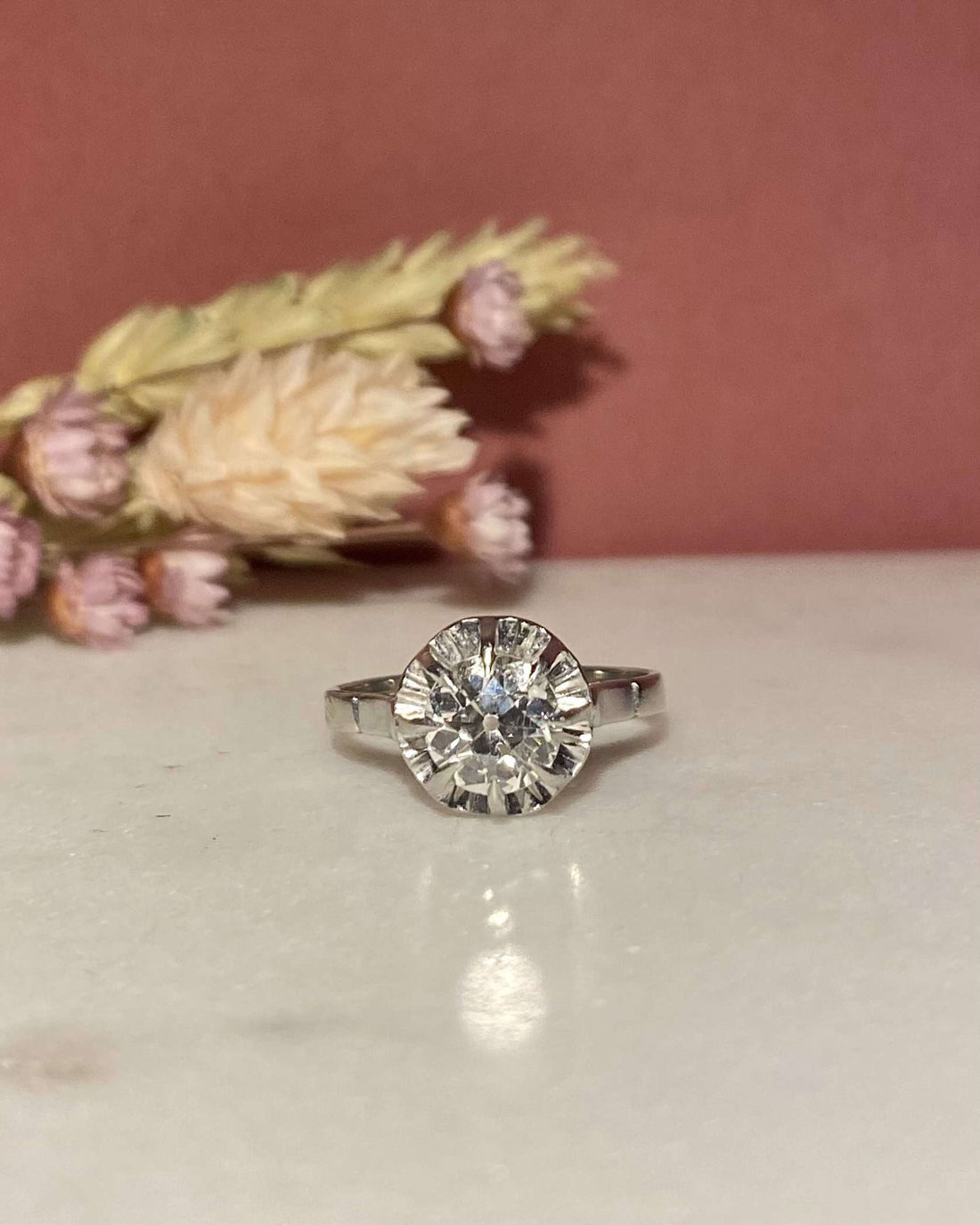 Bague Solitaire Art Déco Diamant 1.02 Carat &quot;Fannie&quot; - Elliade Paris