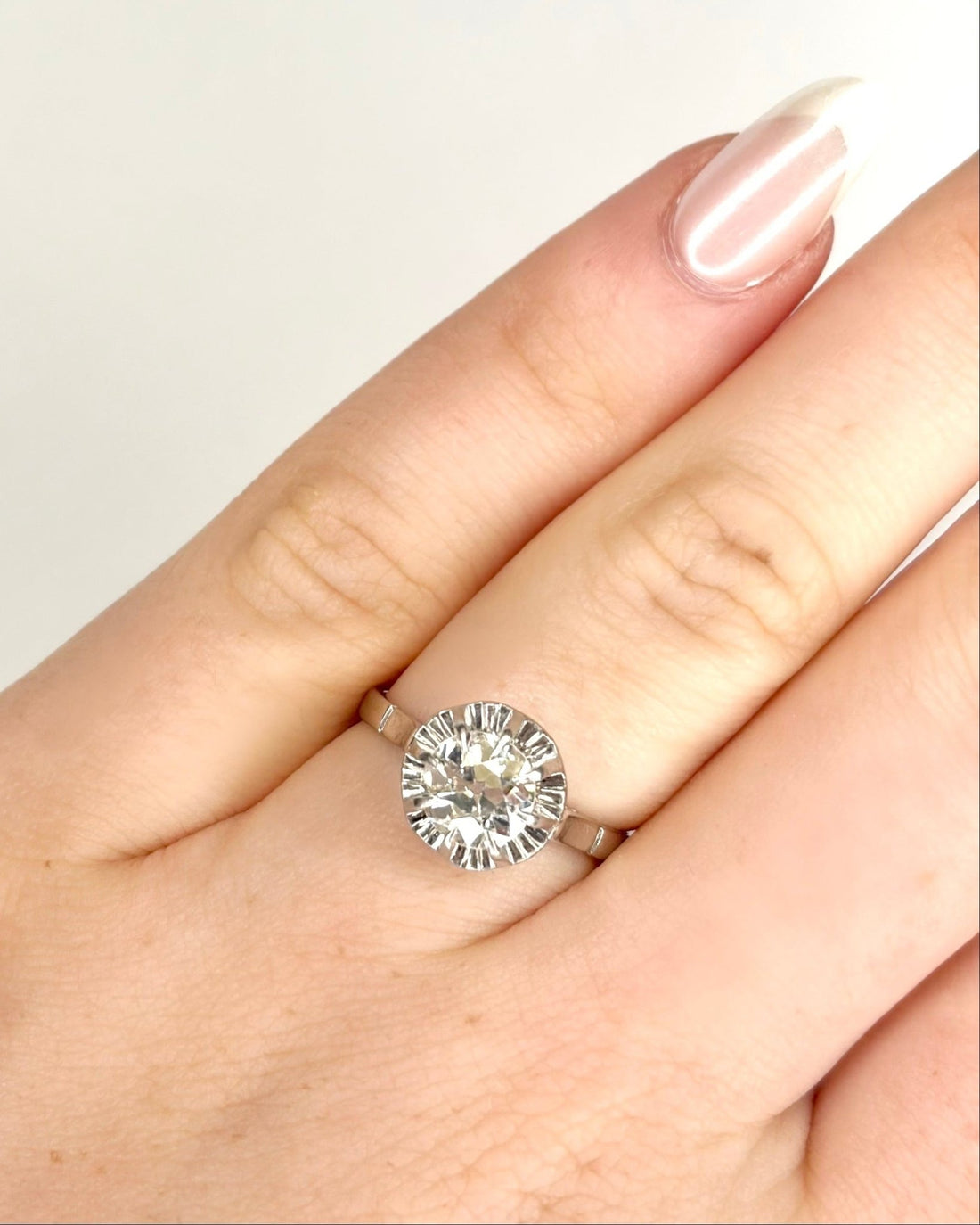 Bague Solitaire Art - Déco Diamant 1.02 carat "Fannie" - Elliade Paris