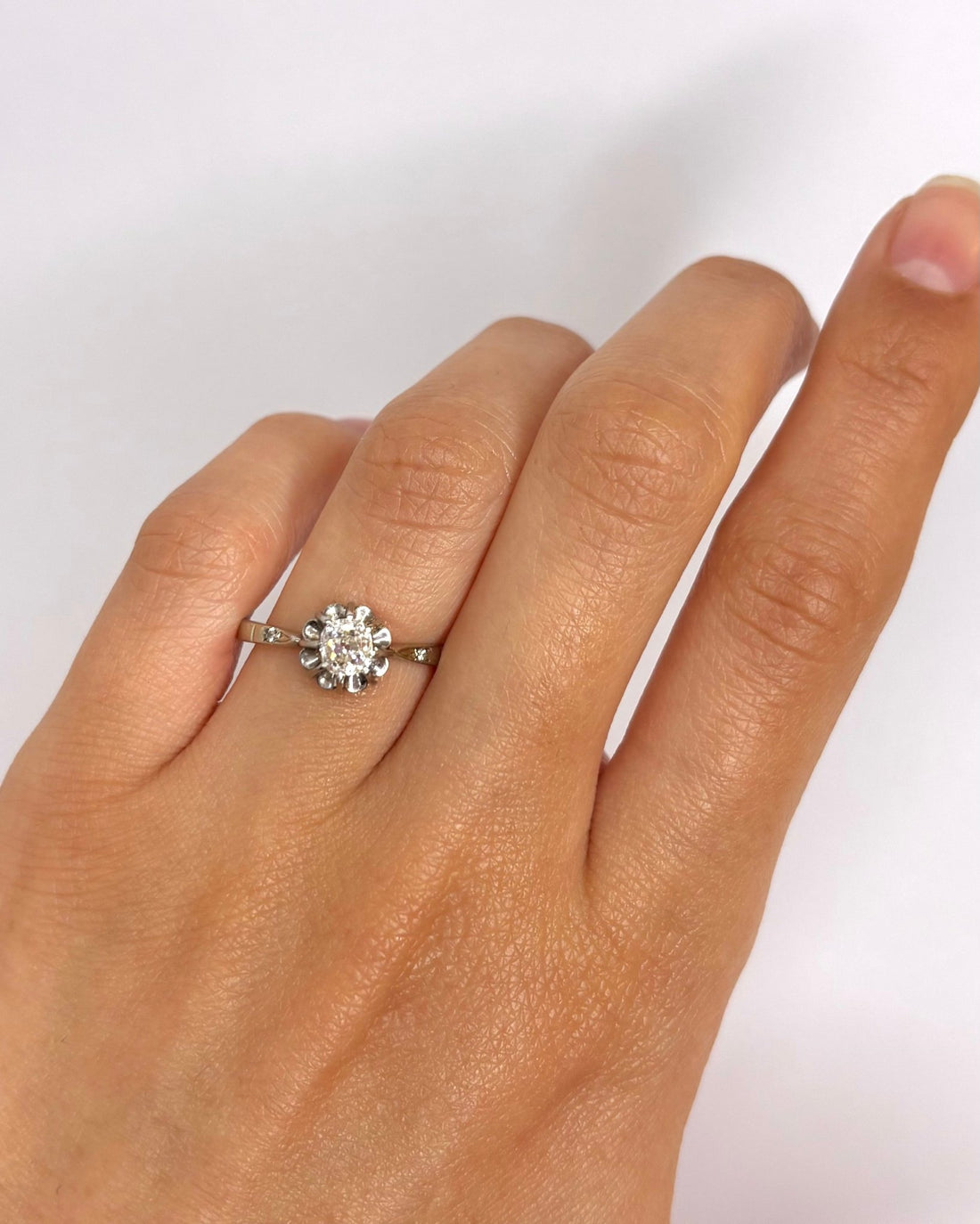 Bague Solitaire Art - Déco Diamants 0.35 carat "Viviane" - Elliade Paris