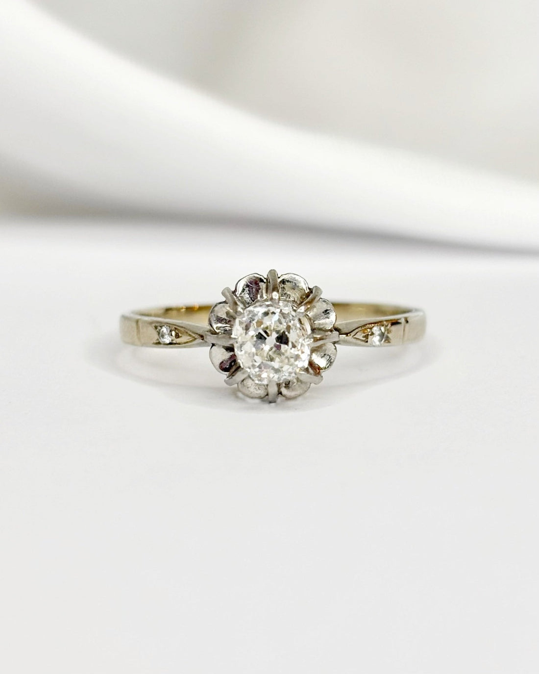 Bague Solitaire Art - Déco Diamants 0.35 carat "Viviane" - Elliade Paris