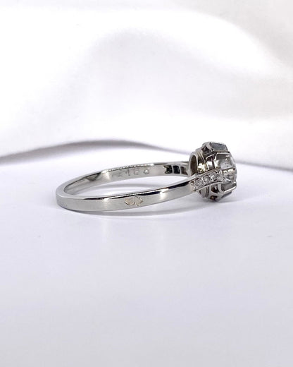 Bague Solitaire Art Déco Diamants 0.43 carat "Rozenne" - Elliade Paris