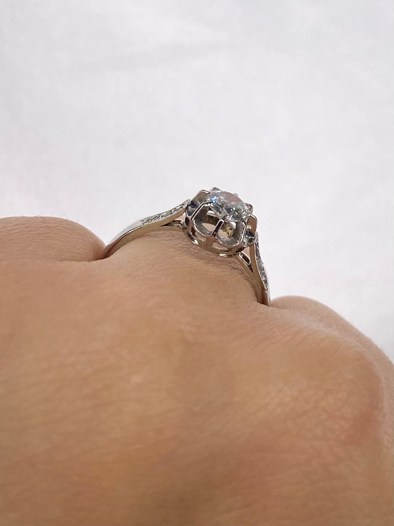 Bague Solitaire Art Déco Diamants 0.43 carat "Rozenne" - Elliade Paris