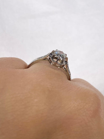 Bague Solitaire Art Déco Diamants 0.43 carat "Rozenne" - Elliade Paris