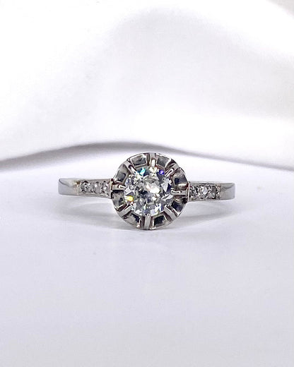 Bague Solitaire Art Déco Diamants 0.43 carat "Rozenne" - Elliade Paris