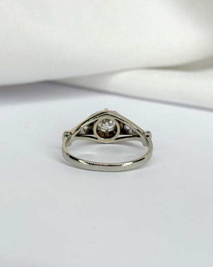 Bague Solitaire Art Déco Diamants 0.49 carat &quot;Romane&quot; - Elliade Paris