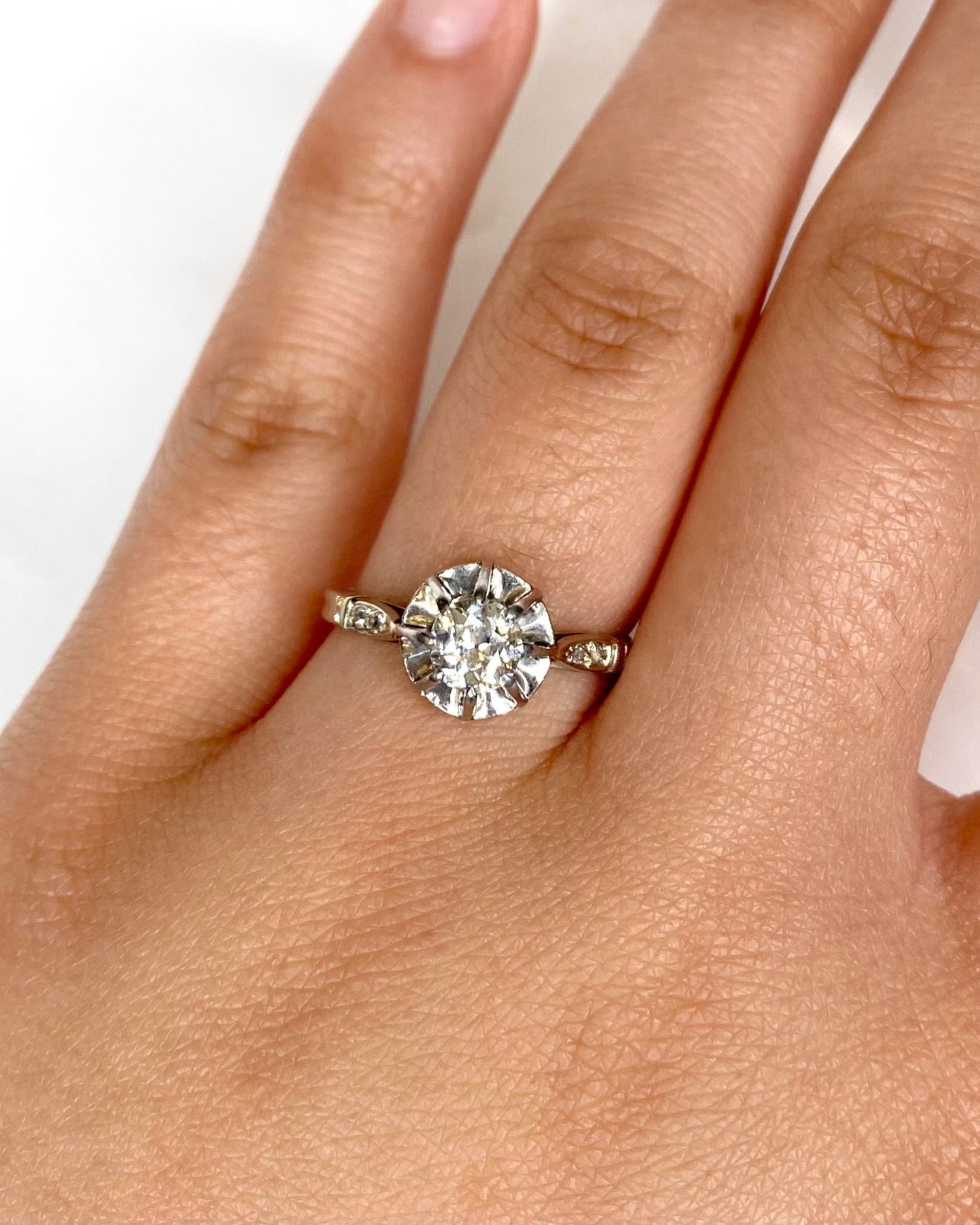 Bague Solitaire Art - déco Diamants 0.55 carat "Annette" - Elliade Paris