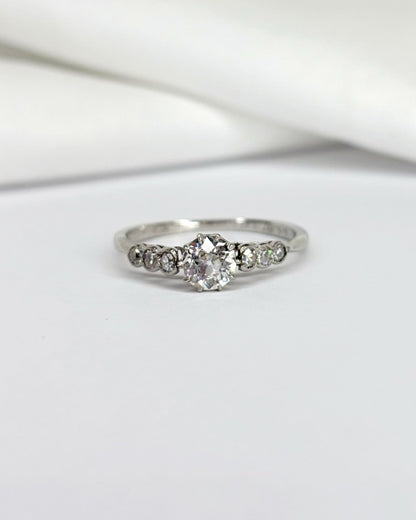 Bague Solitaire Art - déco Diamants 0.59 carat &quot;Maeve&quot; - Elliade Paris