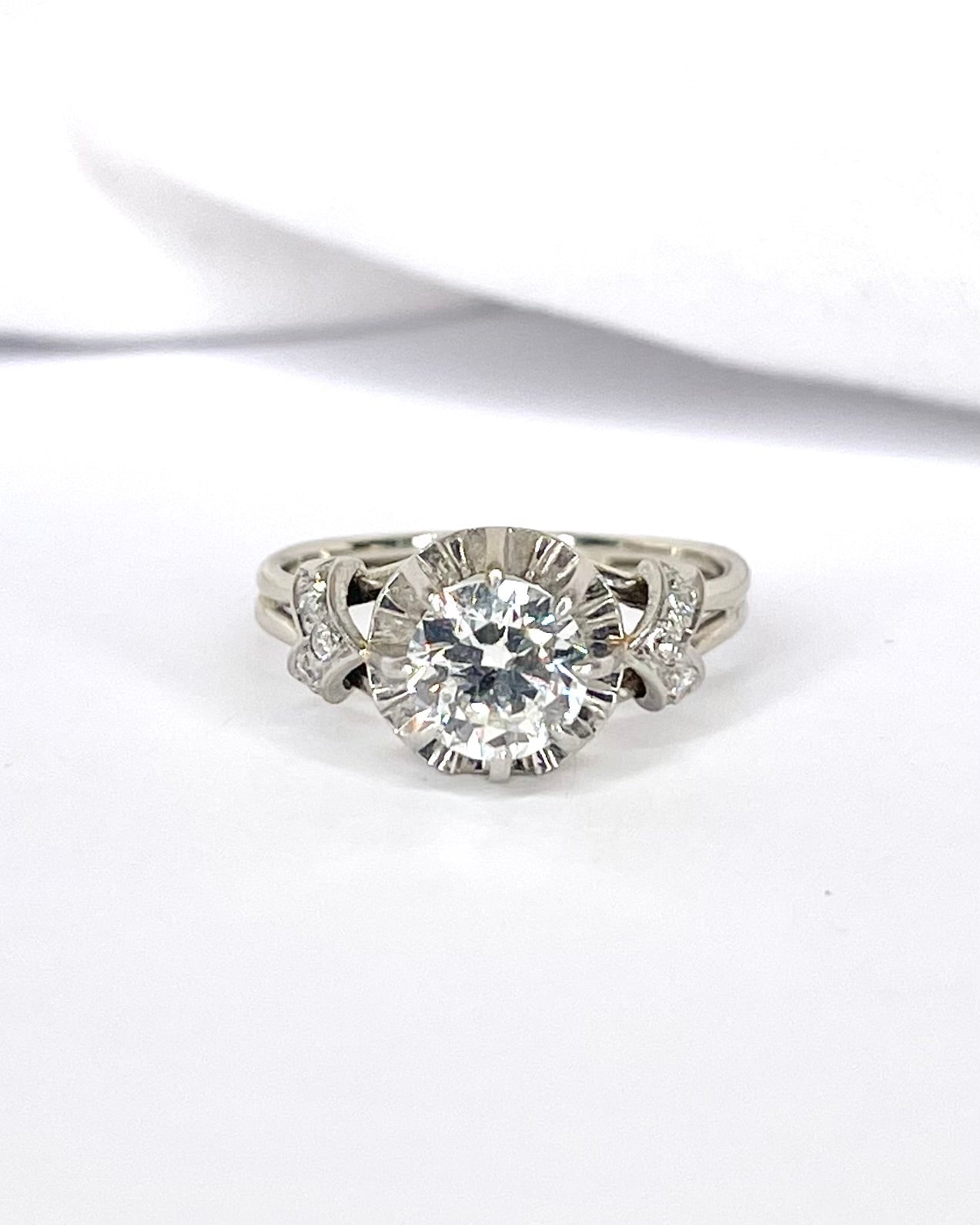 Bague Solitaire Art - Déco Diamants 1.06 carat "Lila" - Elliade Paris