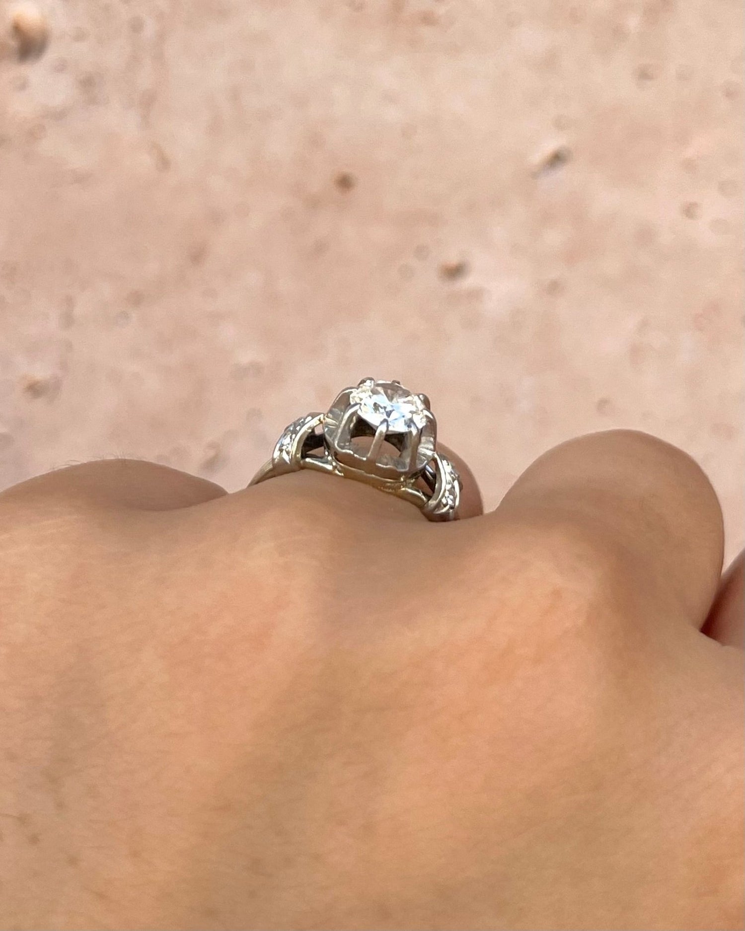 Bague Solitaire Art - Déco Diamants 1.06 carat "Lila" - Elliade Paris