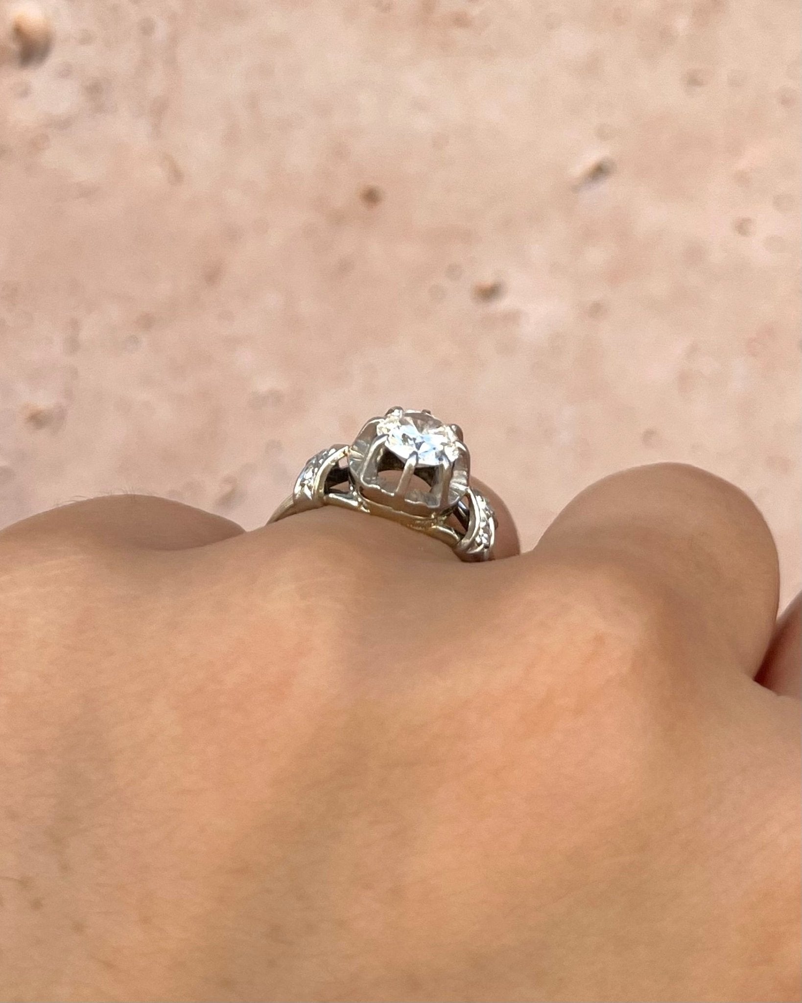 Bague Solitaire Art - Déco Diamants 1.06 carat "Lila" - Elliade Paris