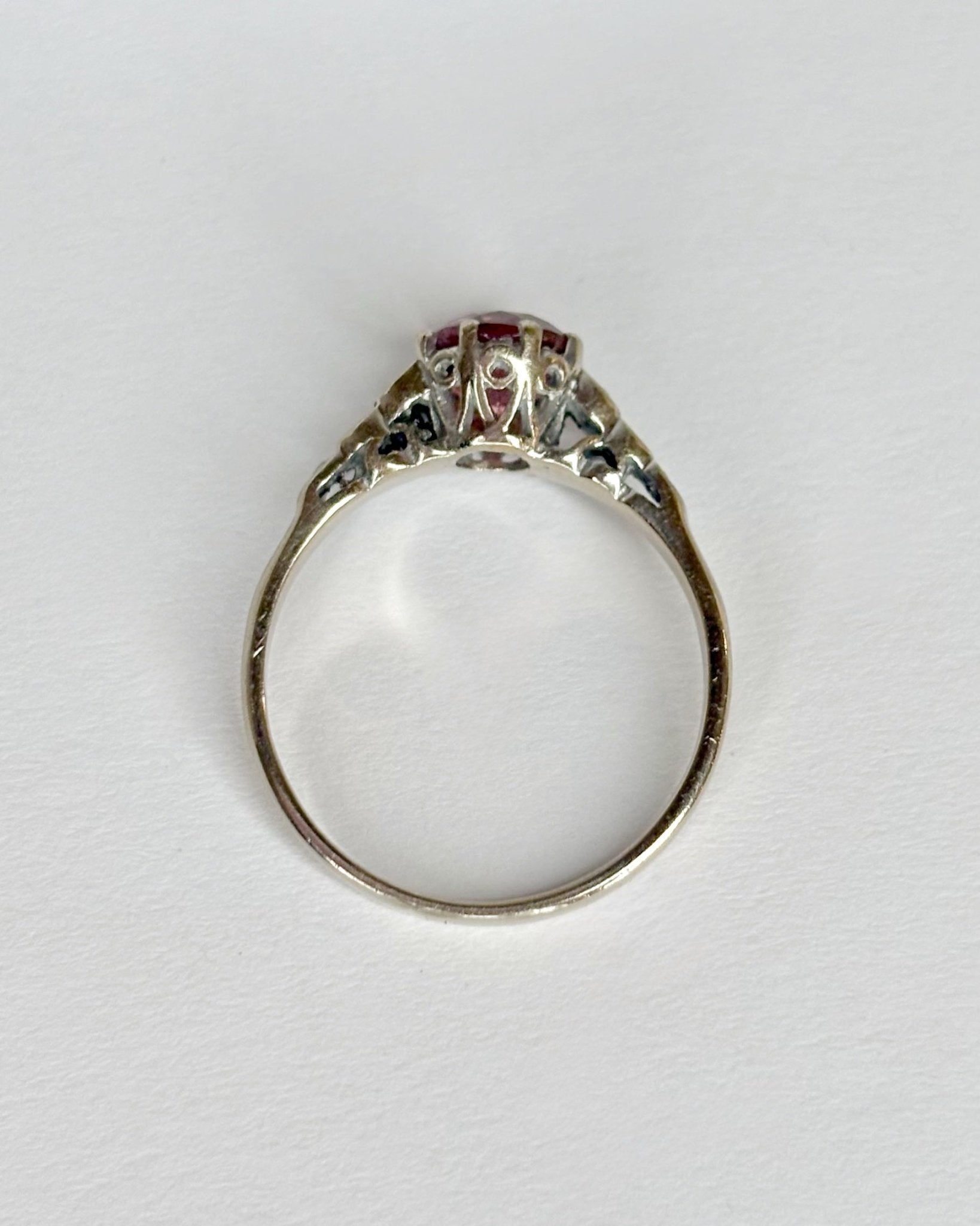 Bague Solitaire Art - déco Tourmaline 0.90 carat &amp; Diamants "Sandra" - Elliade Paris