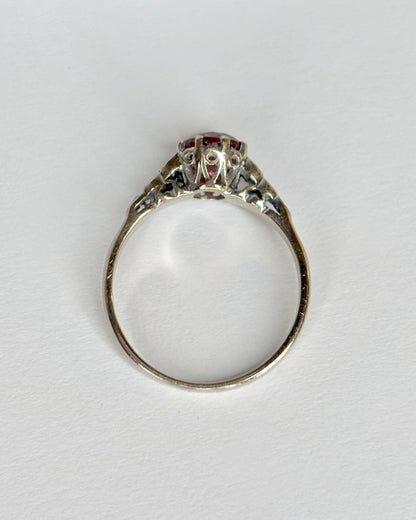 Bague Solitaire Art - déco Tourmaline 0.90 carat &amp; Diamants "Sandra" - Elliade Paris