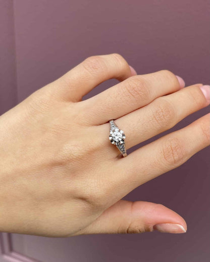 Bague Solitaire Art - Deco Vintage Diamants &quot;Asma&quot; - Elliade Paris