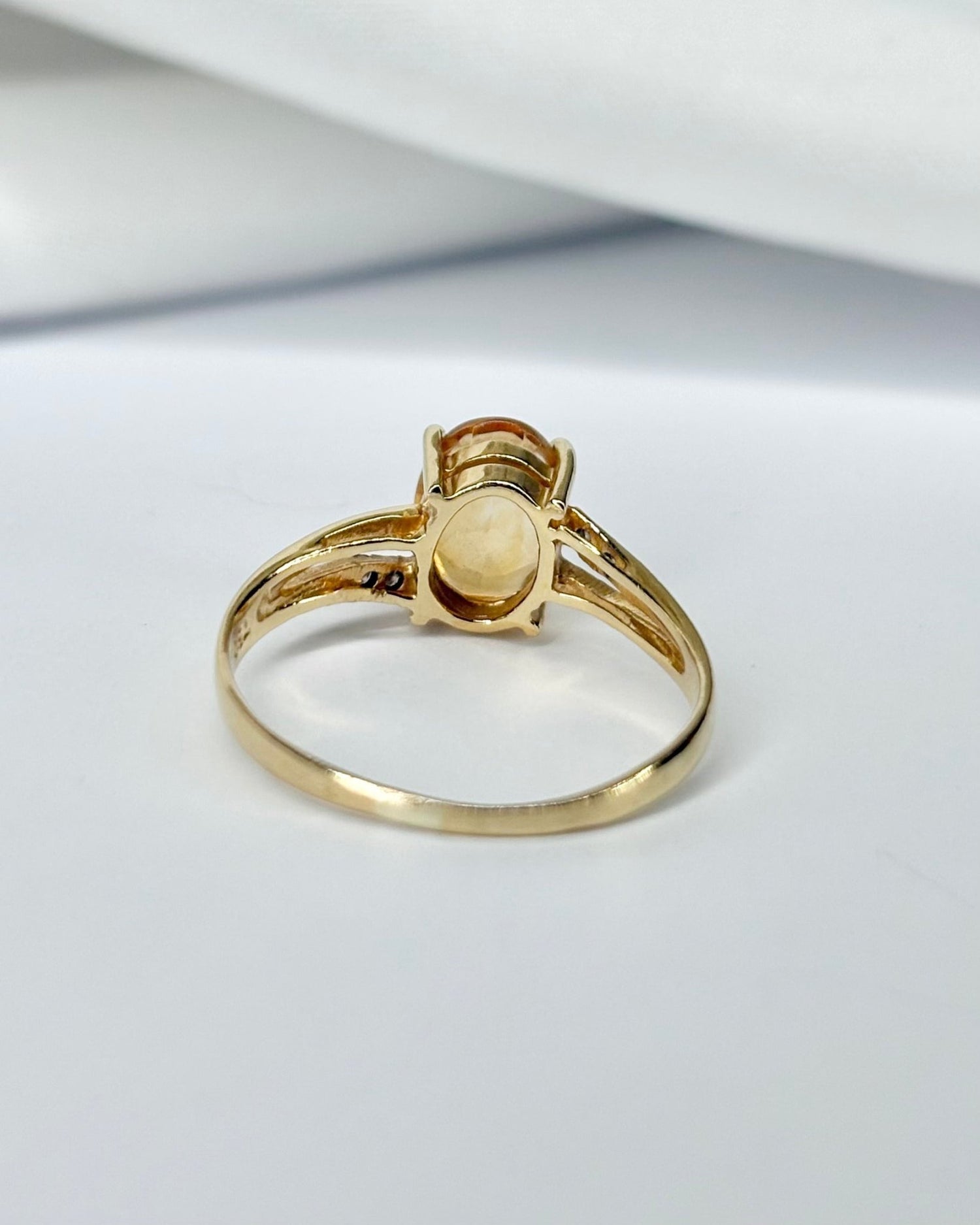 Bague Solitaire Citrine 1.10 carat &amp; Diamants &quot;Nala&quot; - Elliade Paris
