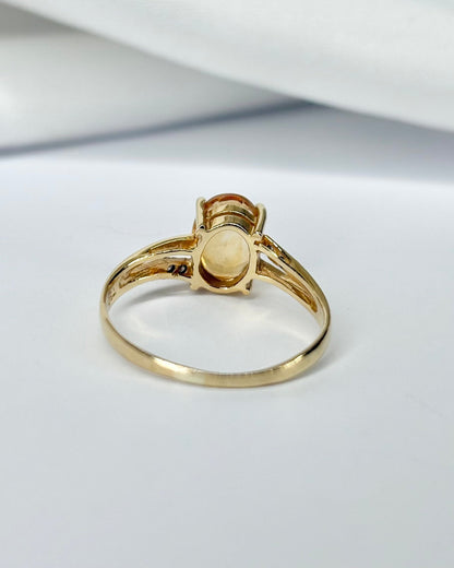 Bague Solitaire Citrine 1.10 carat &amp; Diamants &quot;Nala&quot; - Elliade Paris